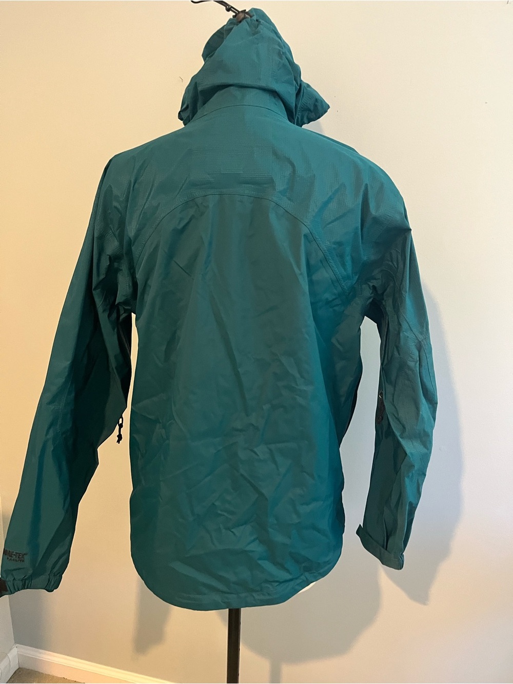 L.L. Bean Mens Teal Hooded Waterproof Goretex Rain Jacket Vintage - Picture 9 of 12